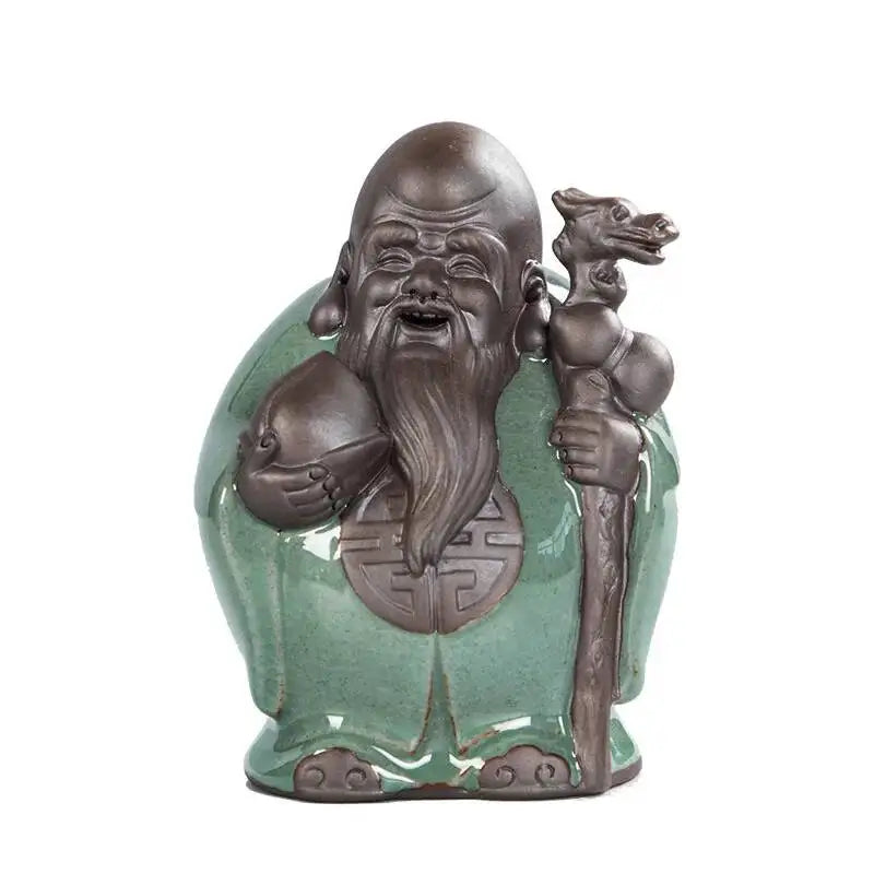 Ceramic Fortune God Feng Shui Wealth-Attracting Tea Pet Ceramic Home Entrance Decoration Birthday Gift Oasis Select