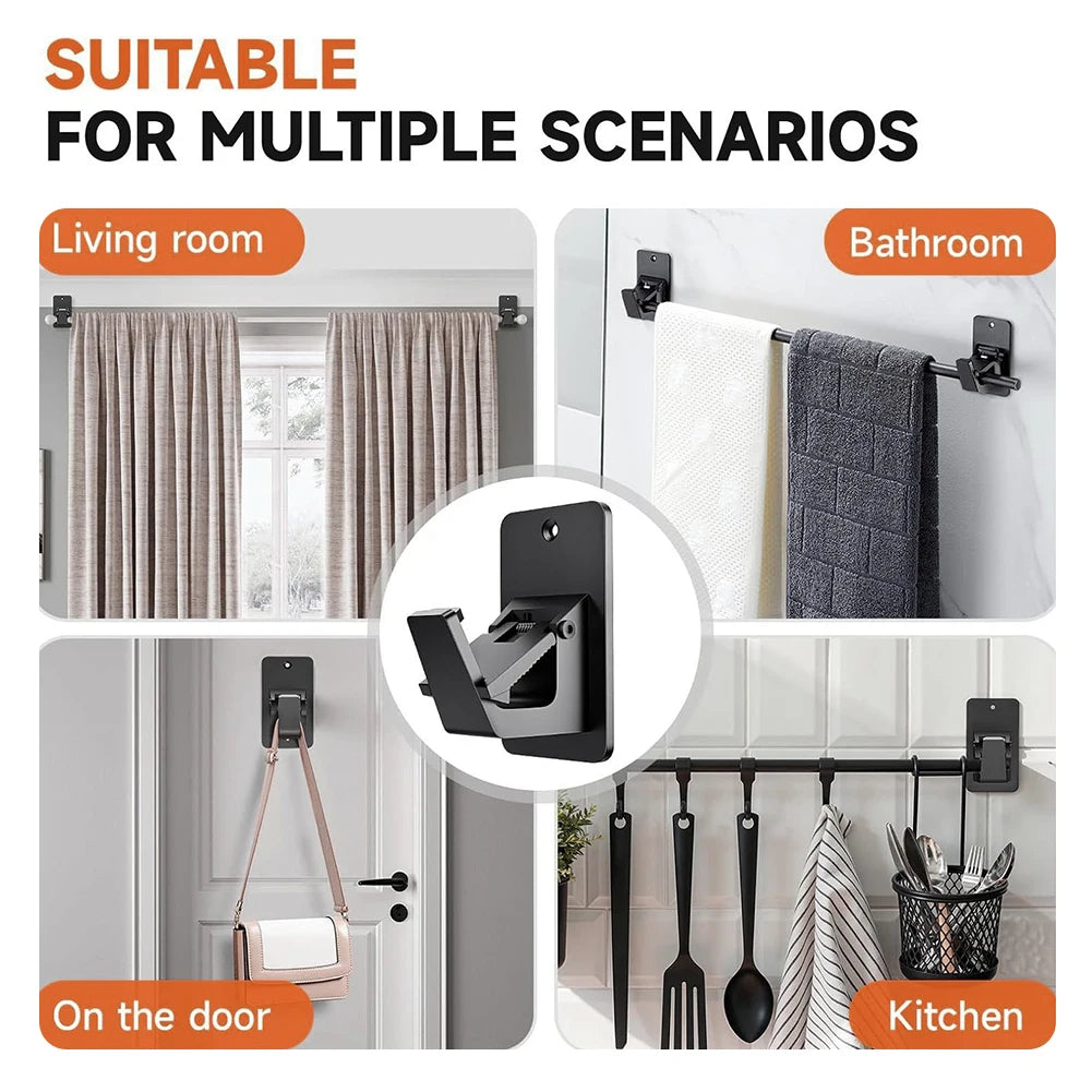No-Drill Self-Adhesive Curtain Rod Brackets – 2 or 4 Pack