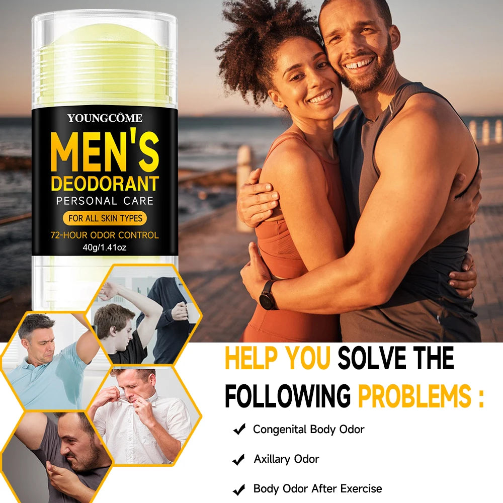 Men Sandalwood Deodorant Stick Anti Sweating Keep Drying Lasting Fragrance Remove Armpit Odor Underarm Refresh Sticks Refresh Oasis Select