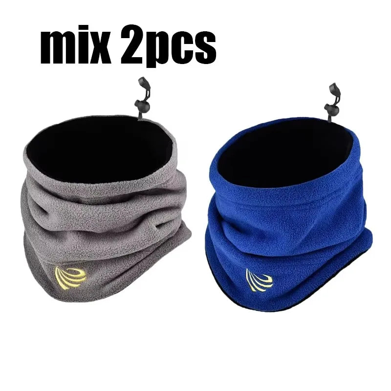 2/3pcs Winter Camping Fleece Neck Gaiter Ski Tube Scarf Snowboard Half Face Mask Face Cover For Men & Women Outdoor Cold Oasis Select Gray-blue