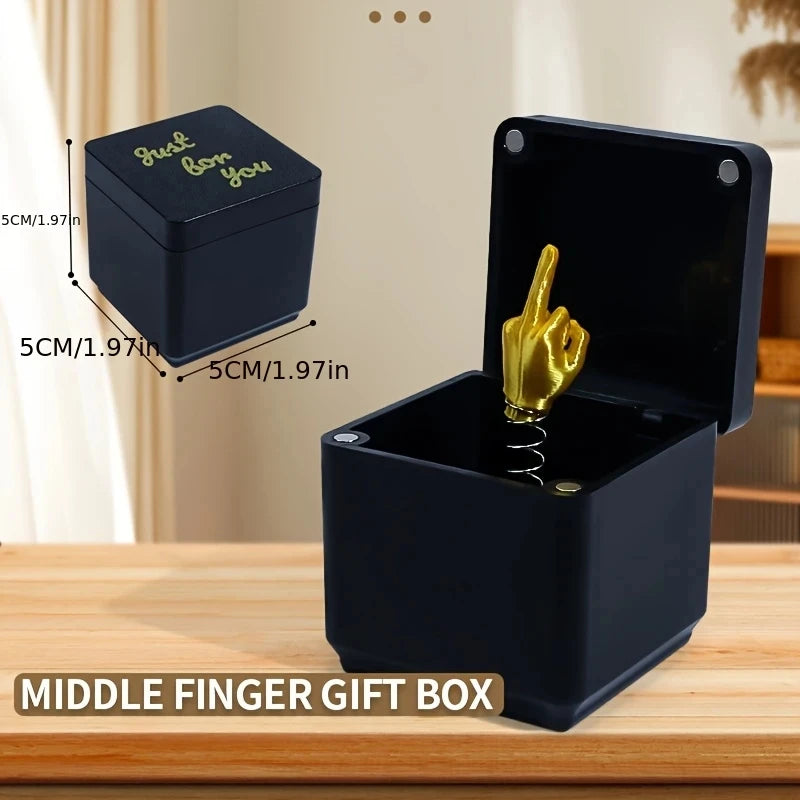 Out of the box pop-up Middle Finger Gift Box Creative Desk Home Decor Gifts Middle Finger Novelty Christmas Funny Prank Gift Oasis Select