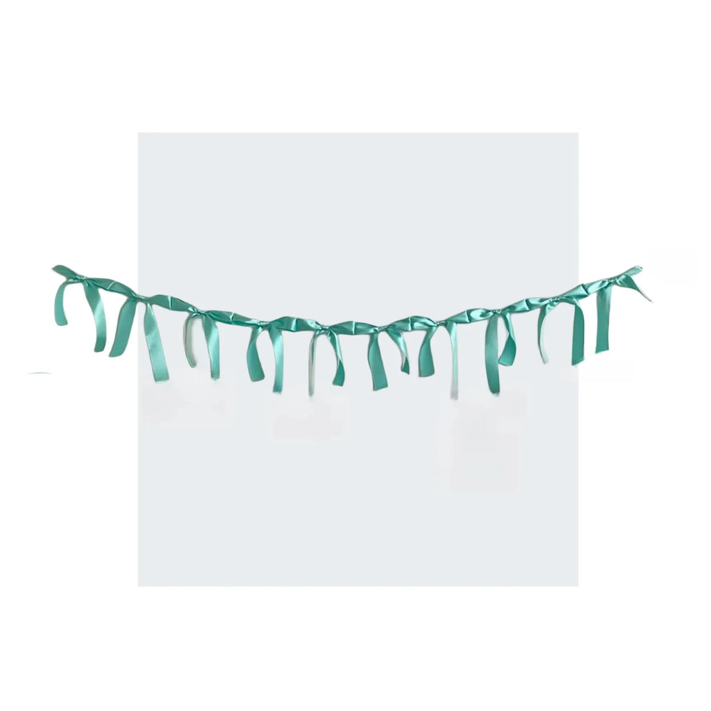 1.8M Pink White Blue Satin Bow Handmade Webbing Hanging Garlands for Birthday Wedding Party Girl Room Girly Heart Decorations Oasis Select Lake Blue