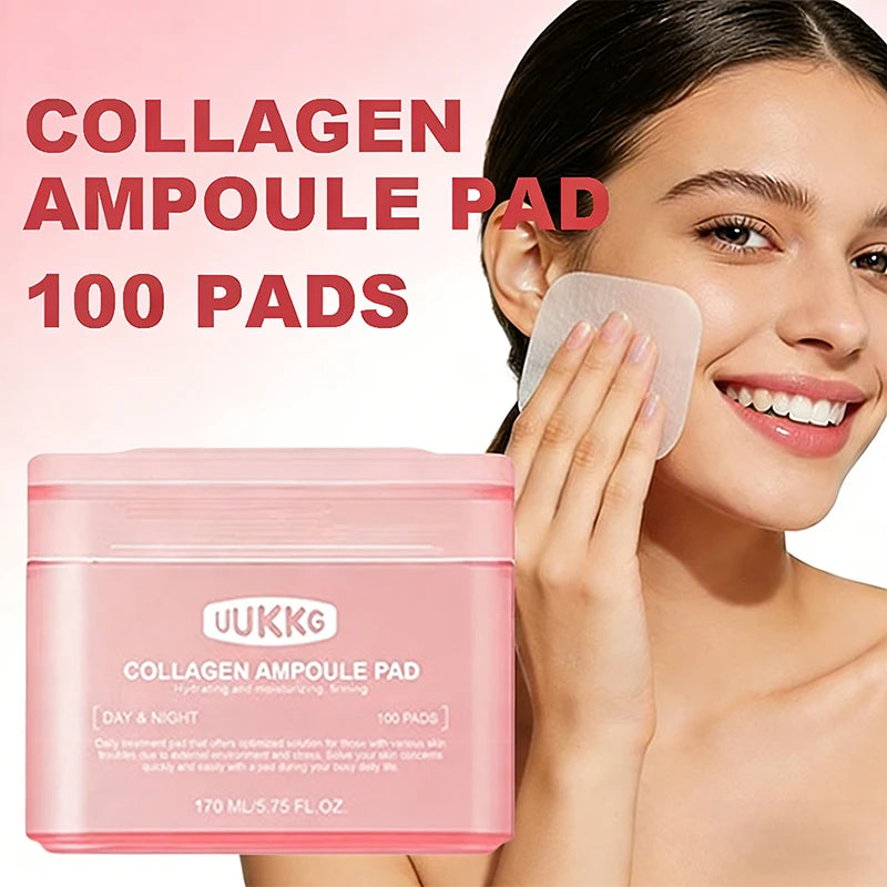 100PADS Collagen Makeup Makeup Remover, Cleansing Pad, Daily Makeup Remover Cleansing, Moisturizing, Skin Care and Cleansing Oasis Select