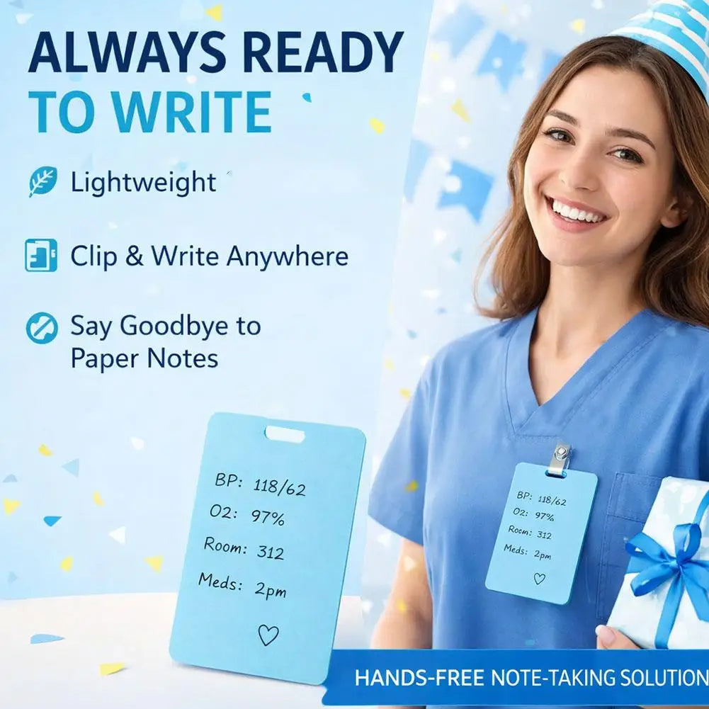 Reusable Dry Erase Nurse ID Badge Card – Wipeable Writing
