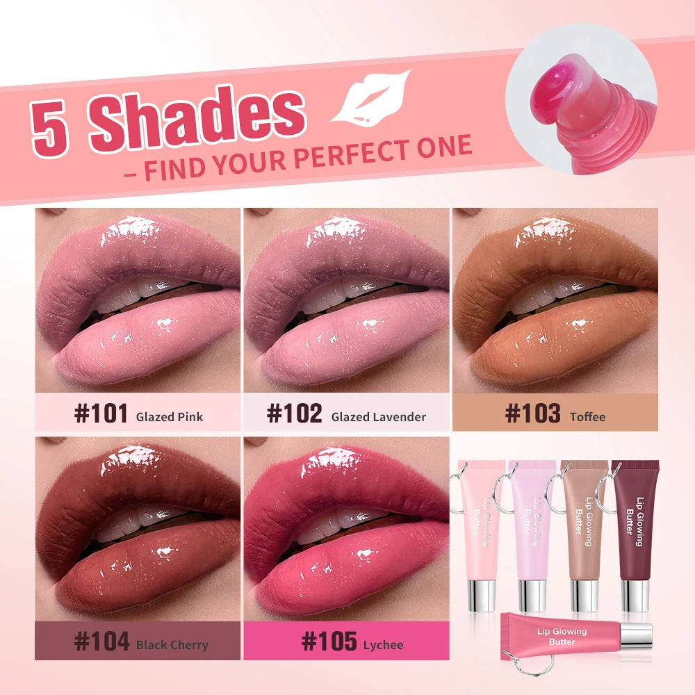Lip Gloss Lip Oil Plumper Long Lasting Keychain Glowing Butter Moisturizing Pink Nourishing Makeup Care Hydrating Lipstick Oasis Select
