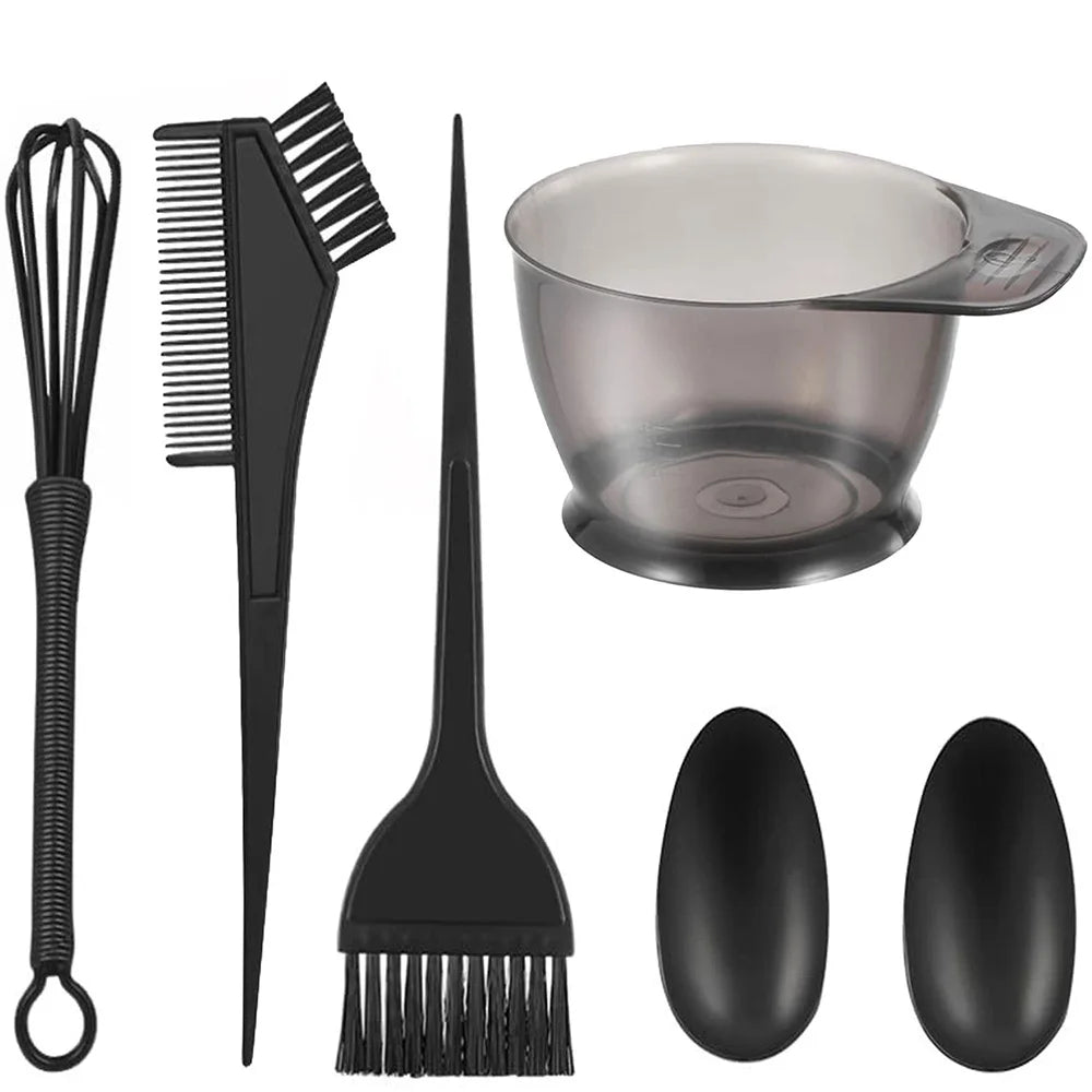 6pcs/set Professional Hair Coloring Kit for Barber Salon and Home Use - Includes Hairdressing Tools for Perfect Color Match and Oasis Select