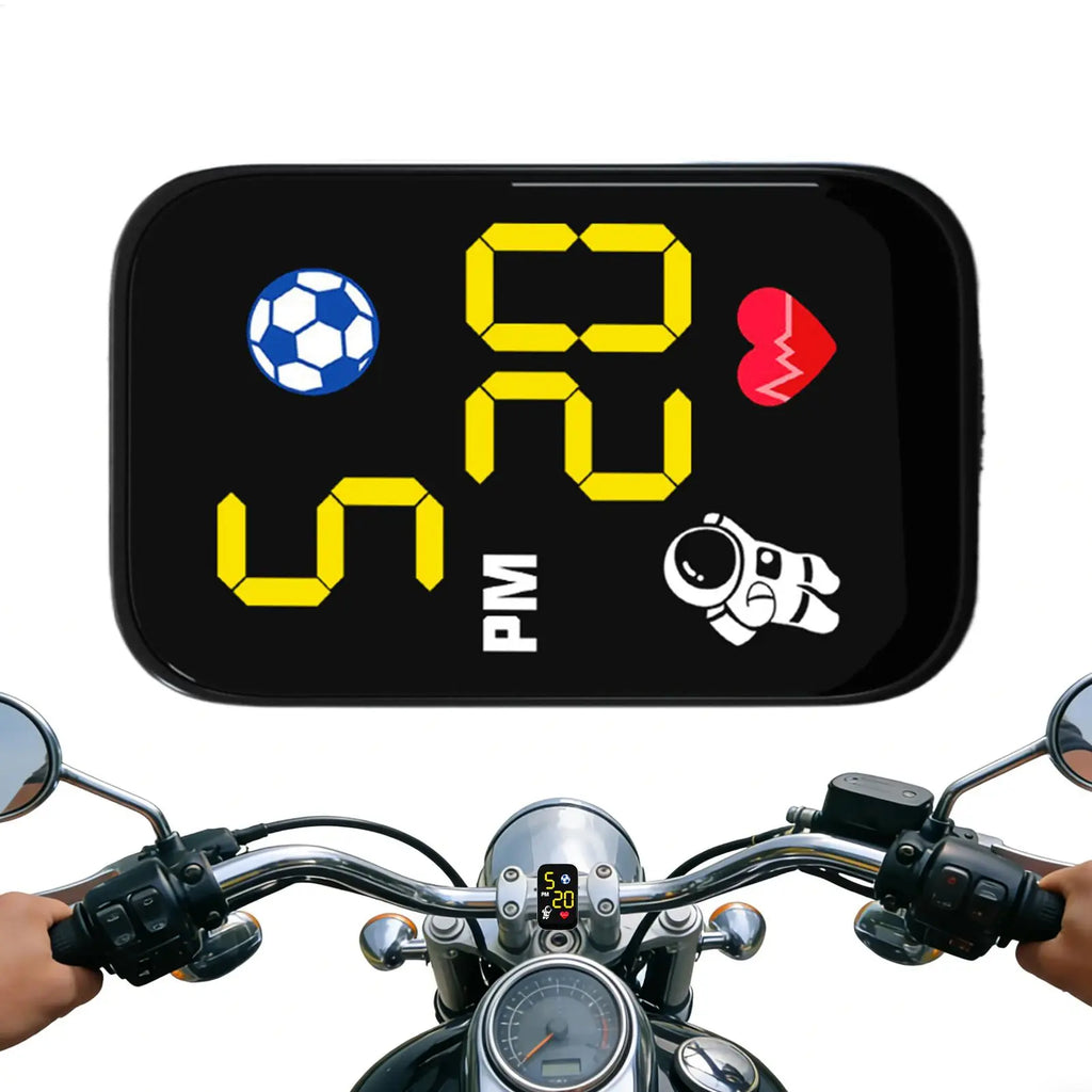 Mini Motorcycle Clock Dashboard Mount Waterproof Lighted Display Motorbike Digital Clock for Cycling Enthusiasts Commuting Urban Oasis Select