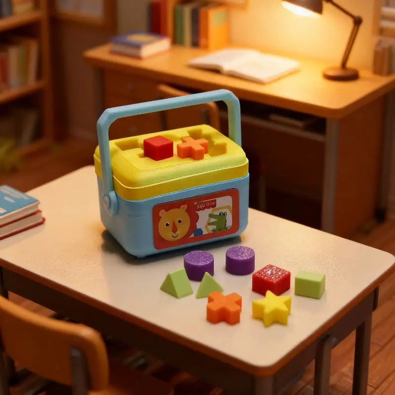 SU 1Set Doll House Nursery Decoration Photography Prop Miniature Shape Sorting Toy Box Dollhouse Educational Toy Model Oasis Select