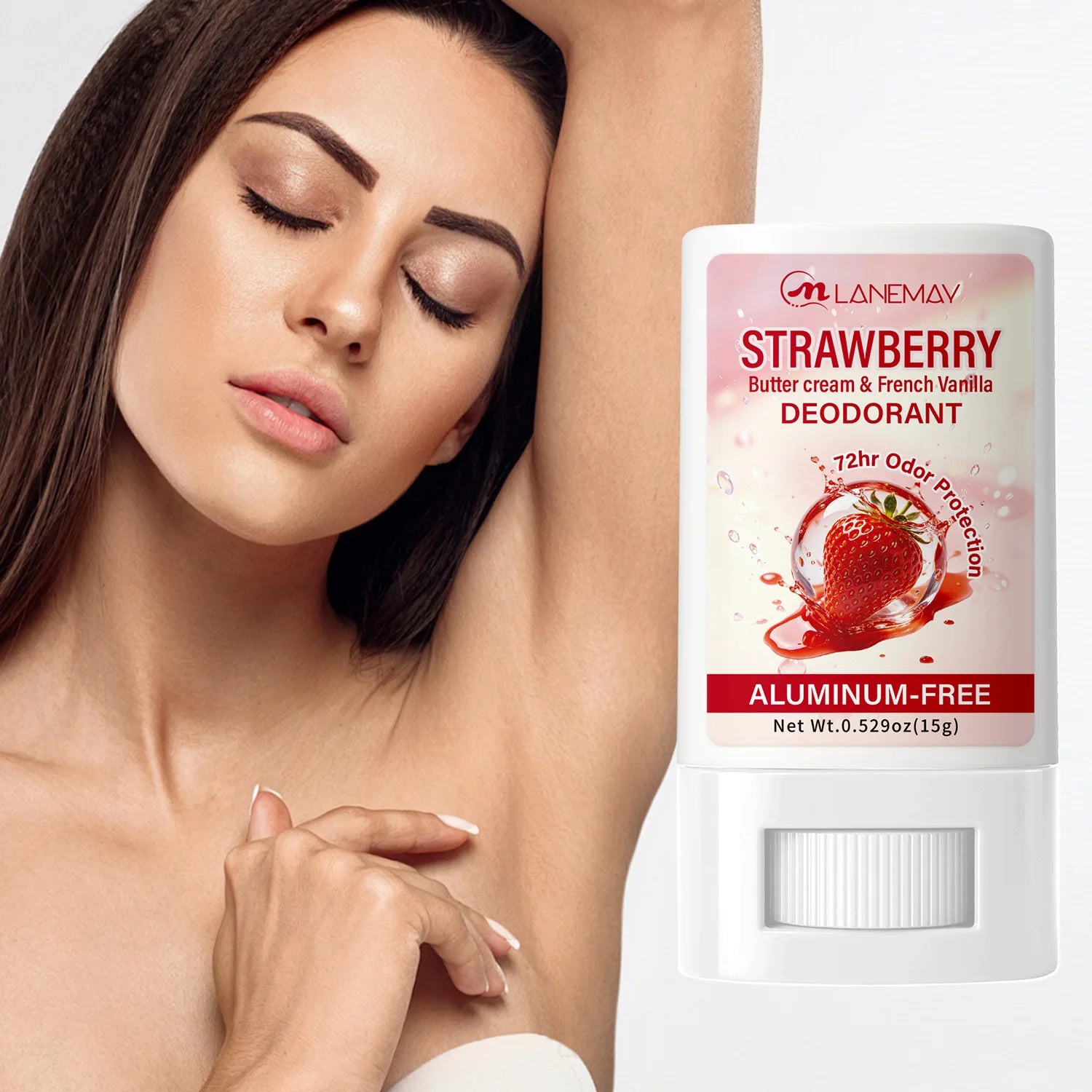 Aluminum-Free Deodorant Stick – Strawberry & Vanilla, 72Hr