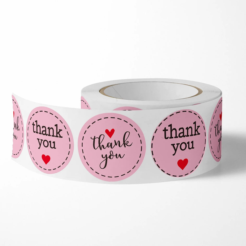 500pcs/1 roll love heart roll stickers, thank you stickers, sticker craft stickers, wedding birthday decoration labels Oasis Select