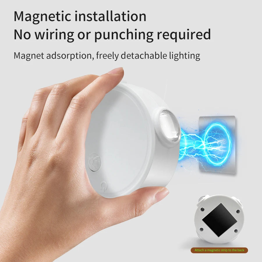Rechargeable 4 Leds Night Light with Motion Sensor Tricolor RGB Dimmable Wall Lamp Magnetic Mood Ambient Light for Hallway Stair Oasis Select