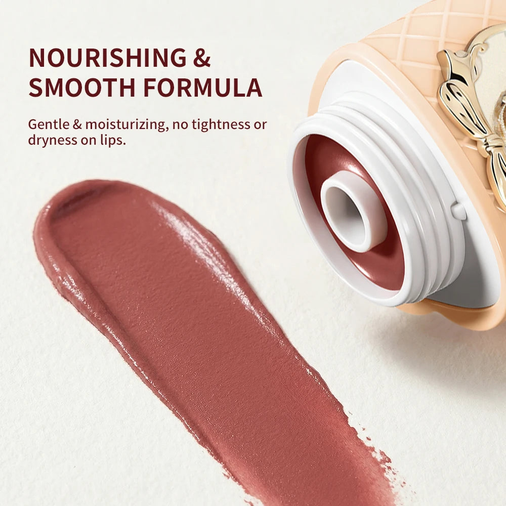 Miss Queen Strawberry Lip Clay High-coverage Matte Finish Long Lasting Color Anti-smudge Delicate Gentle Moisturizing Lipstick Oasis Select