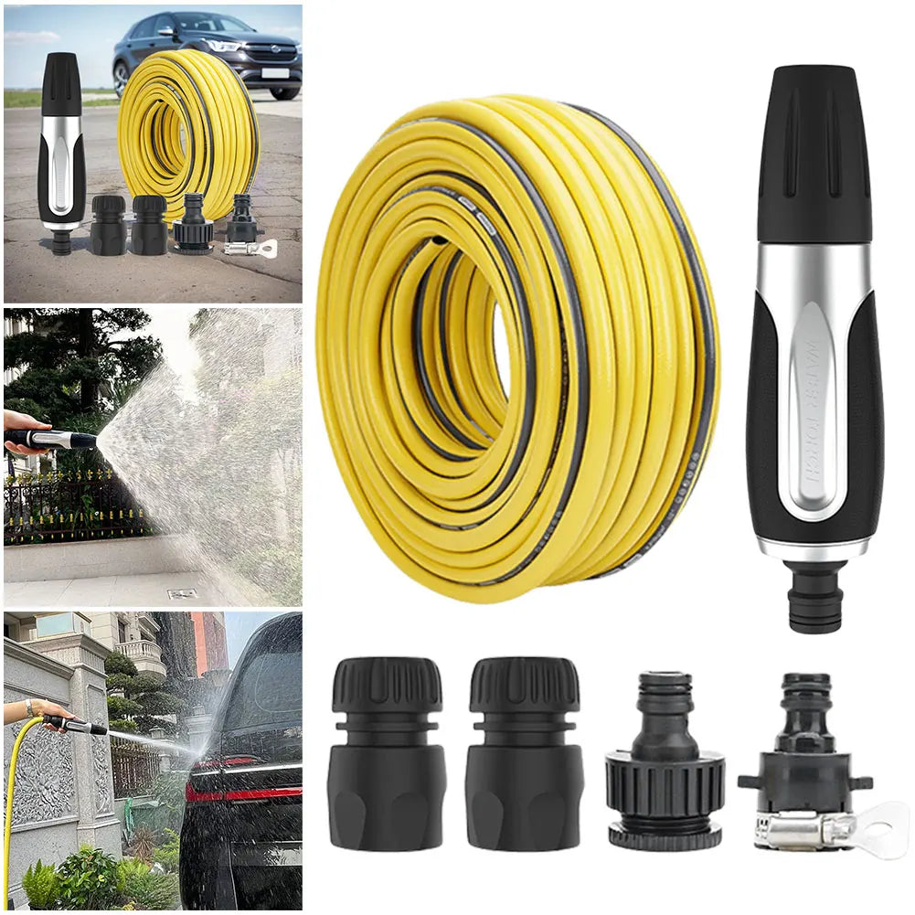Car Wash Gun with 2/3/5M Hose Multiple Spray Modes Garden Portable Water Gun Pressurized Hose Nozzle for Irrigate Garden Lawn Oasis Select