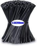 Plastic Clamping Collar Plastic Ties Clamp Mooring Cable Attache Nylon Trilites Plastic Belt Serrated Clamp Self-locking Oasis Select Black-2.5x200mm 100pcs
