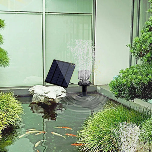 1.4W Solar Power Floating Garden Fountain Kit -7 Nozzles Adjustable Fountain Pump for Pond Pool Patio Garden Fish Tank Aquarium Oasis Select China Mainland