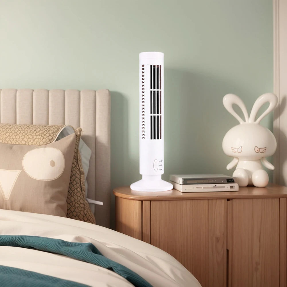 LED Bladeless Tower Fan – USB Portable 2-Speed Floor Fan Bladeless Tower Fan Oasis Select