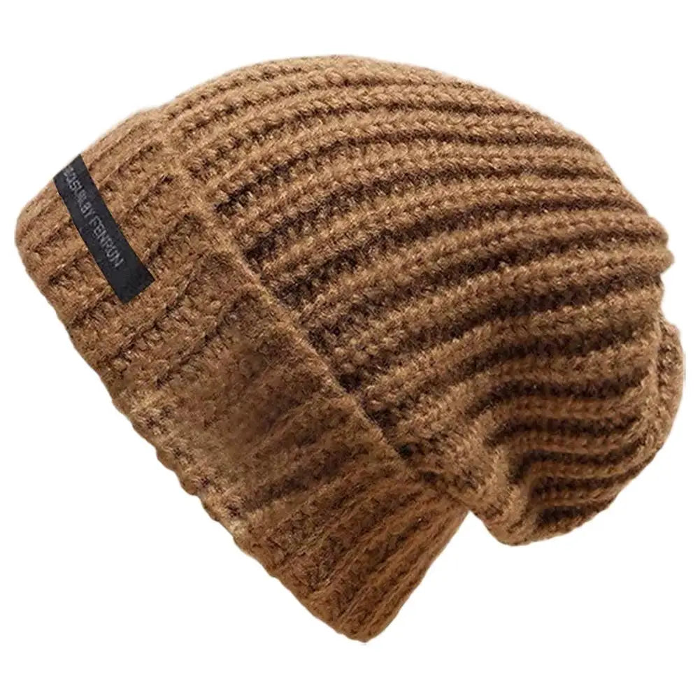 Autumn and winter warm knit hat new hat, women's pile pile ear protection yarn hat, versatile, small face, big head circumferen Oasis Select Brown One size