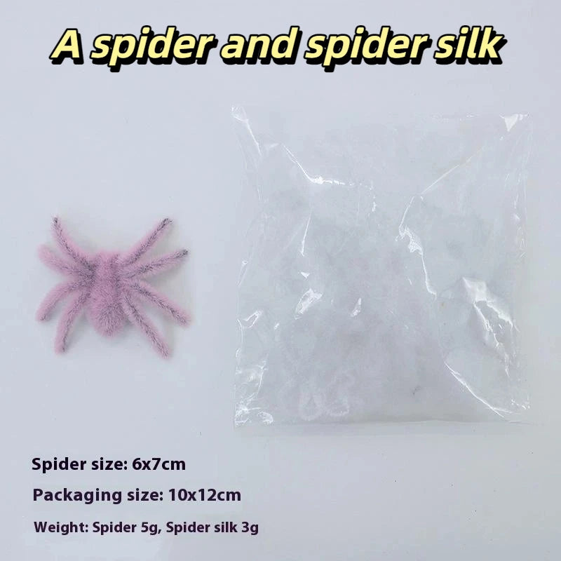 3D Flocking Black Spider Figurine | Halloween Party Decor