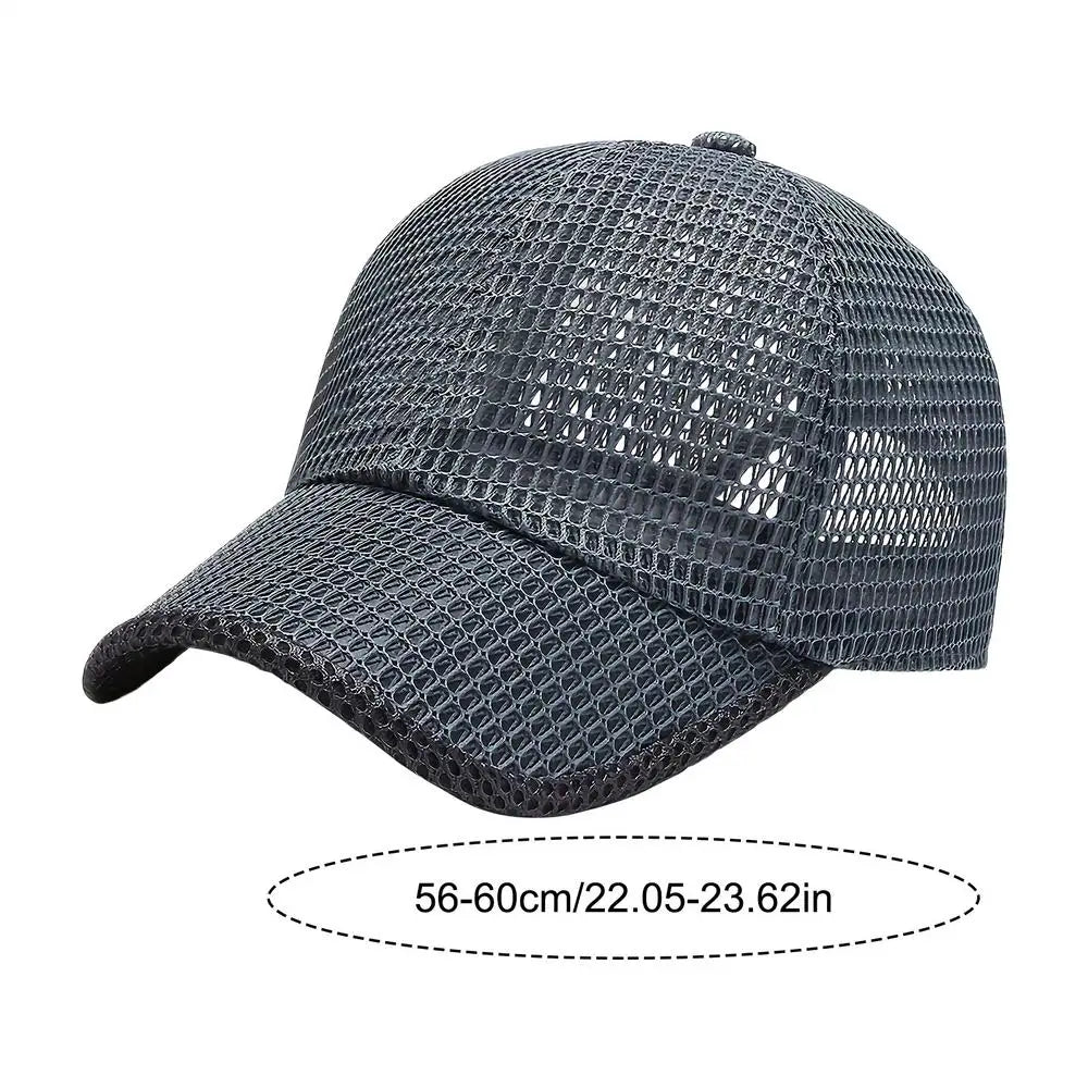 Mesh Baseball Caps Breathable Summer Caps Dad Hat Outdoor Fishing Hats for Men Women Outdoor Sports Hiking Walking sport Hats Oasis Select Dark Gray