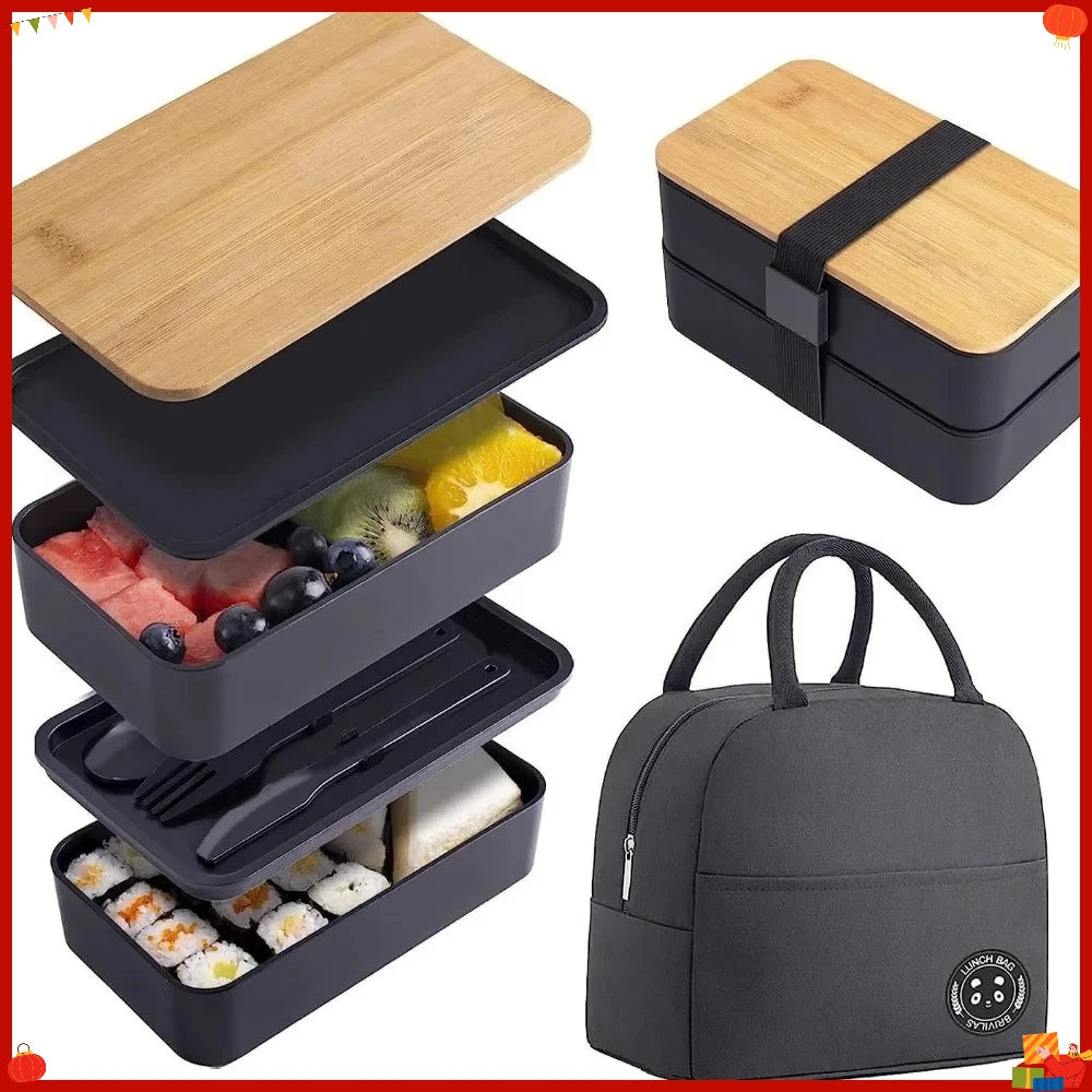 Stackable Bento Box with Utensils 1200ML All-in-One Meal Prep Compartment Lunch Containers Leak Resistant Lunch Box Oasis Select
