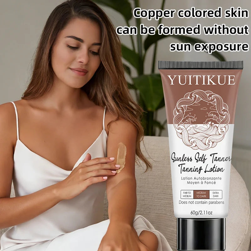 YUITIKUE Tanning Lotion - Sunless Self Tanner, Uniform Bronze Skin for Summer Ready Look 60g Oasis Select