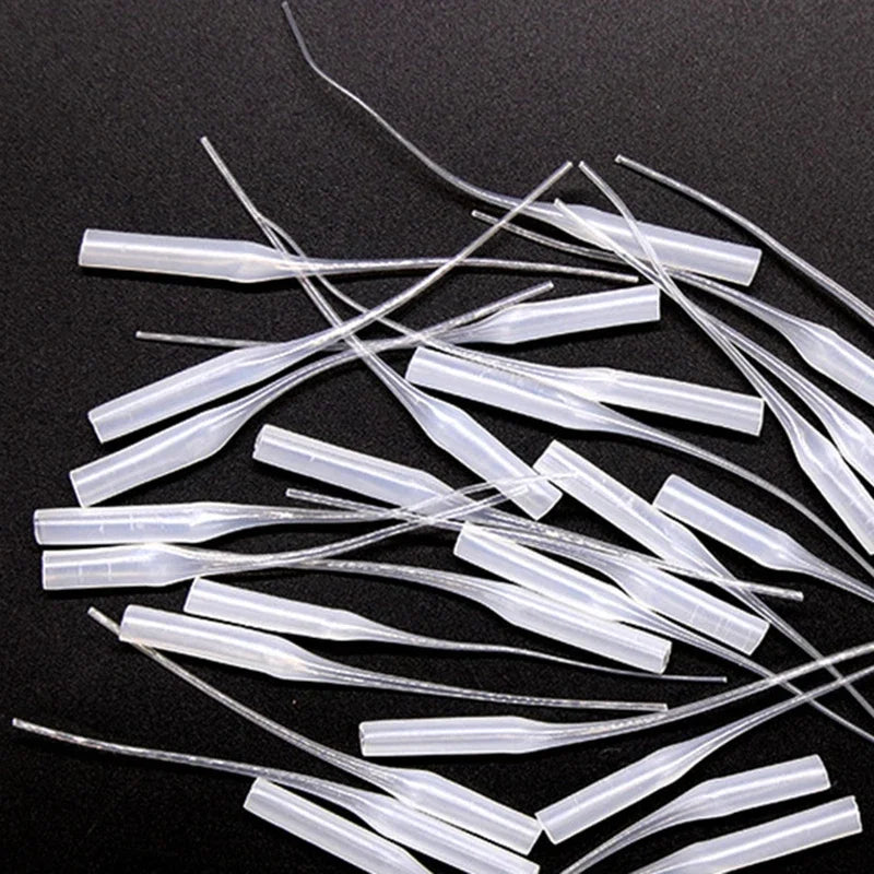 100Pcs Glue Micro-Tips Plastic Glue Bottle 502 Glue Rubber Hose Rubber Drip Tube Mouse Tail Dispensing Needle Dispensing Hose Oasis Select
