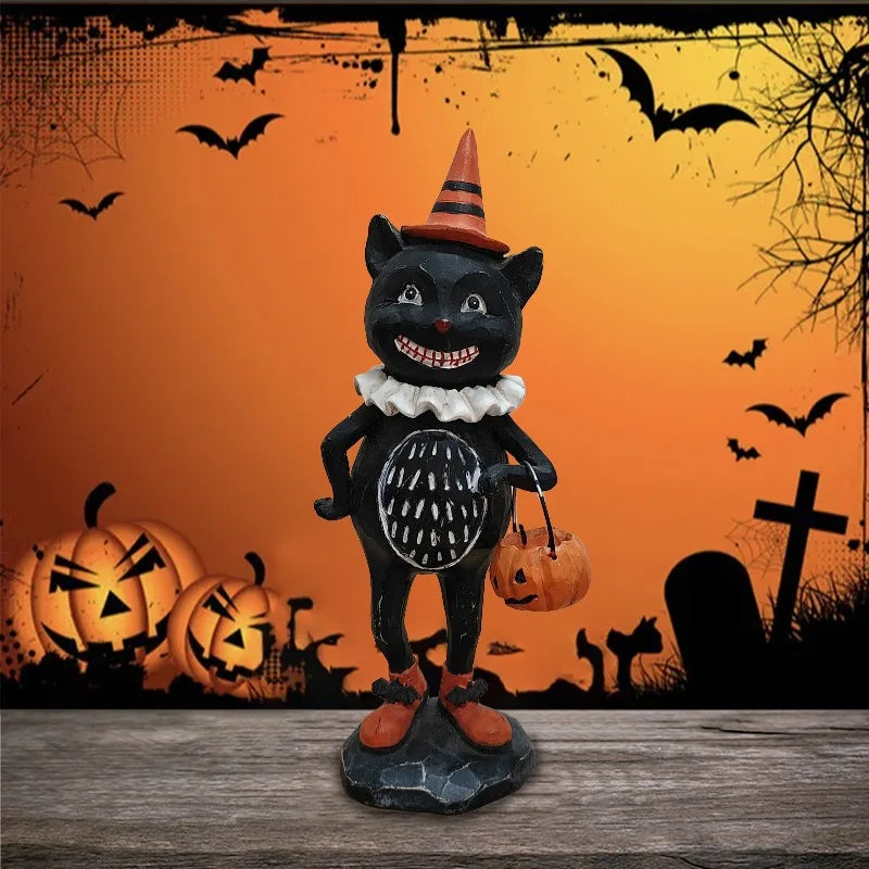 Halloween pumpkin / owl / black cat figurine ornaments, suitable for Halloween decoration and autumn home decoration Oasis Select