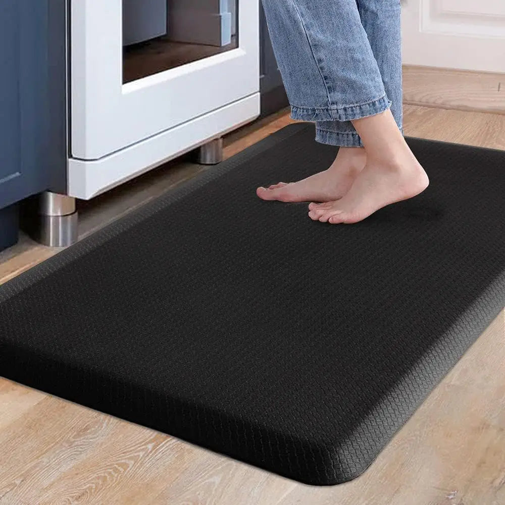 New Long strip thickened kitchen water and oil absorbent floor mat flannel non-slip dirt-resistant foot mat entrance door mat Oasis Select Black 44x120cm