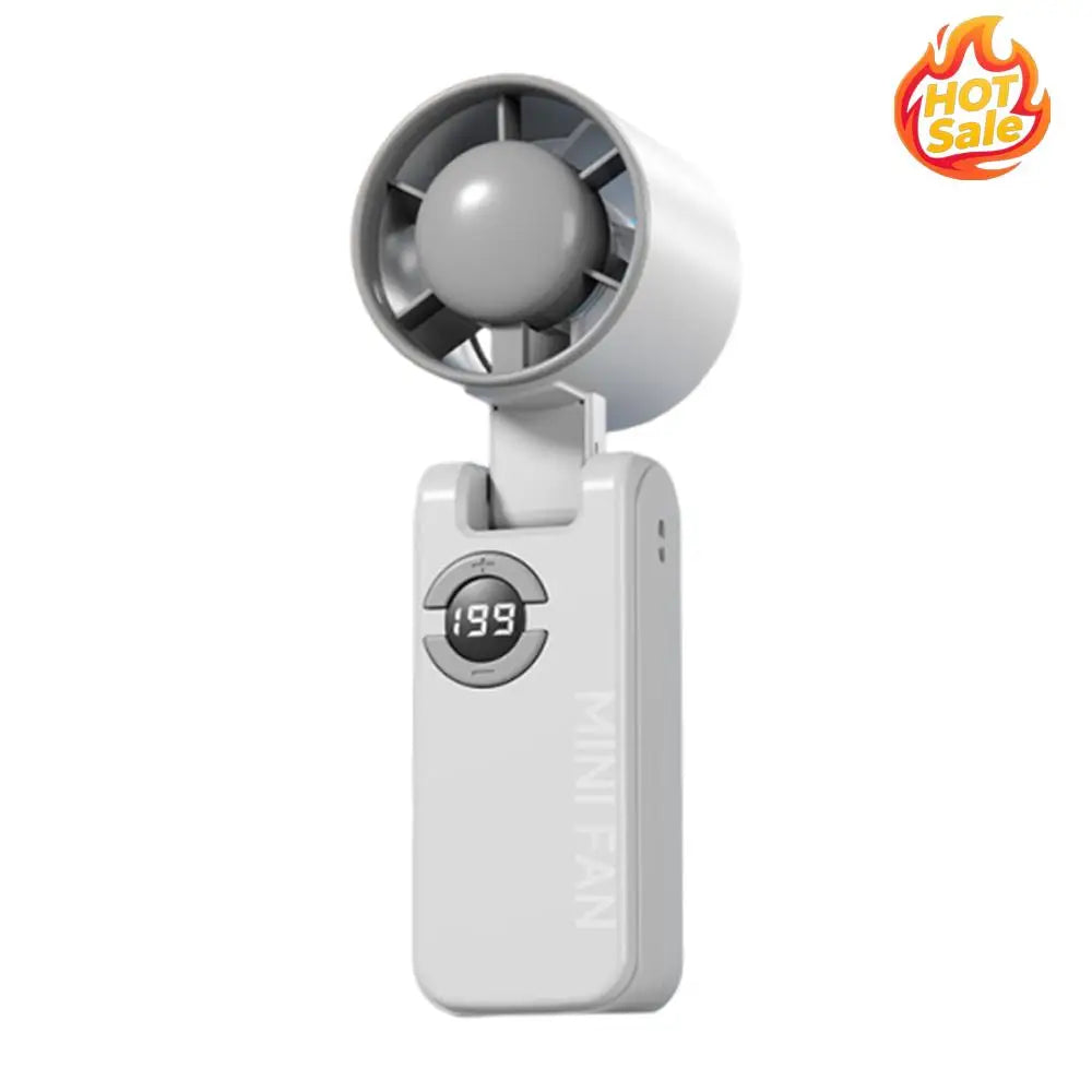 Portable Electric Fan Digital Display Foldable Silent Fans 199 Speed Adjustable Powerful Air Blower for Outdoor Travel Commute Oasis Select