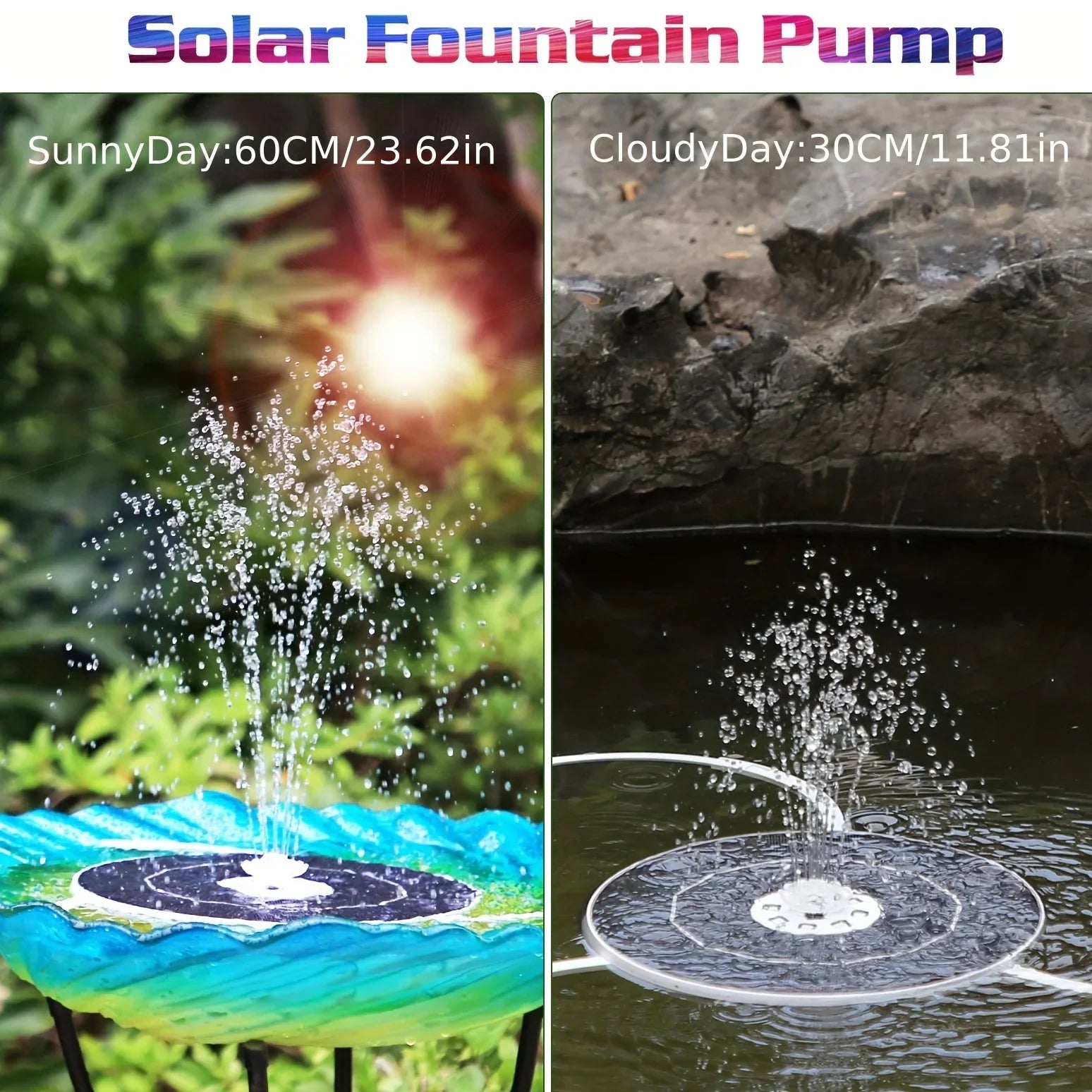 5.5W LED Solar Fountain Pump with Lights, for Bird Bath/Pool DIY Solar Water Fountain with Battery for Outdoor Garden Decoration Oasis Select