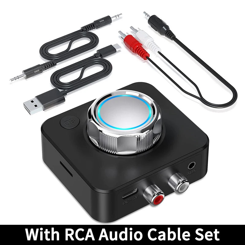 Bluetooth 5.0 Audio Receiver 3D Stereo Music Wireless Adapter TF Card RCA 3.5mm 3.5 AUX Jack For Car Speaker Amplifier Headphone Oasis Select With RCA Cable