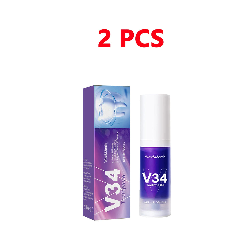 V34 Whitening Toothpaste 30ml – Stain Removal & Fresh Breath