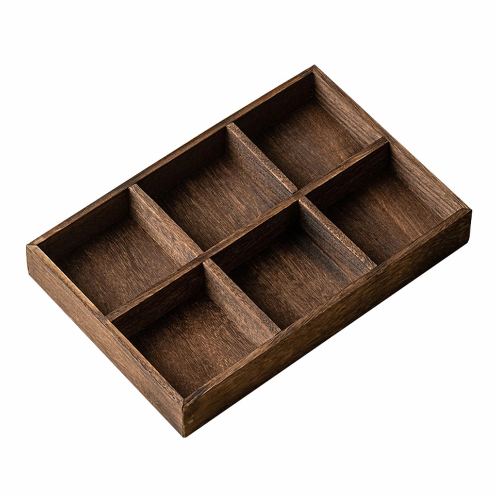 Wood Multi-Compartment Serving Tray | Nuts Fruit Snack Platter