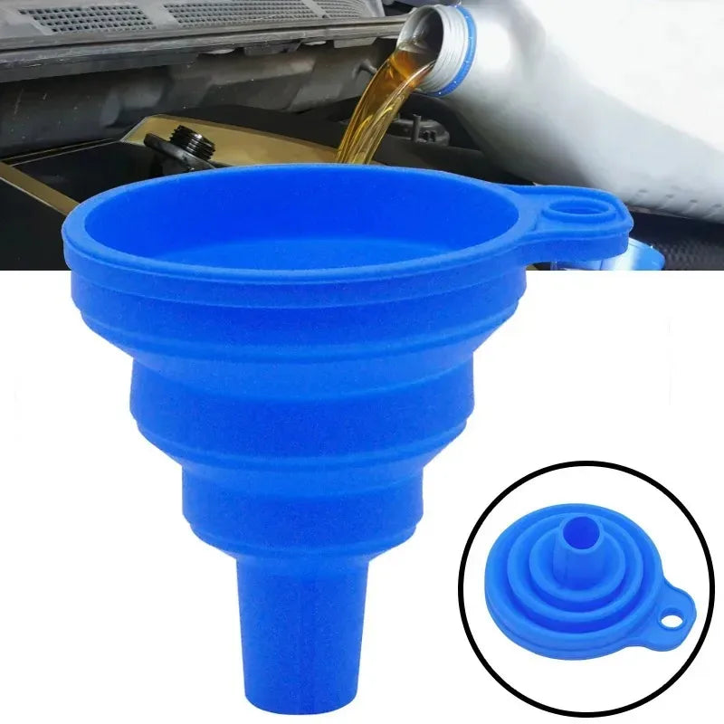 1/2pcs Engine Funnel Car Universal Silicone Liquid Funnel Detergent Replacement Portable Car Engine Gasoline Replacement Funnel Oasis Select