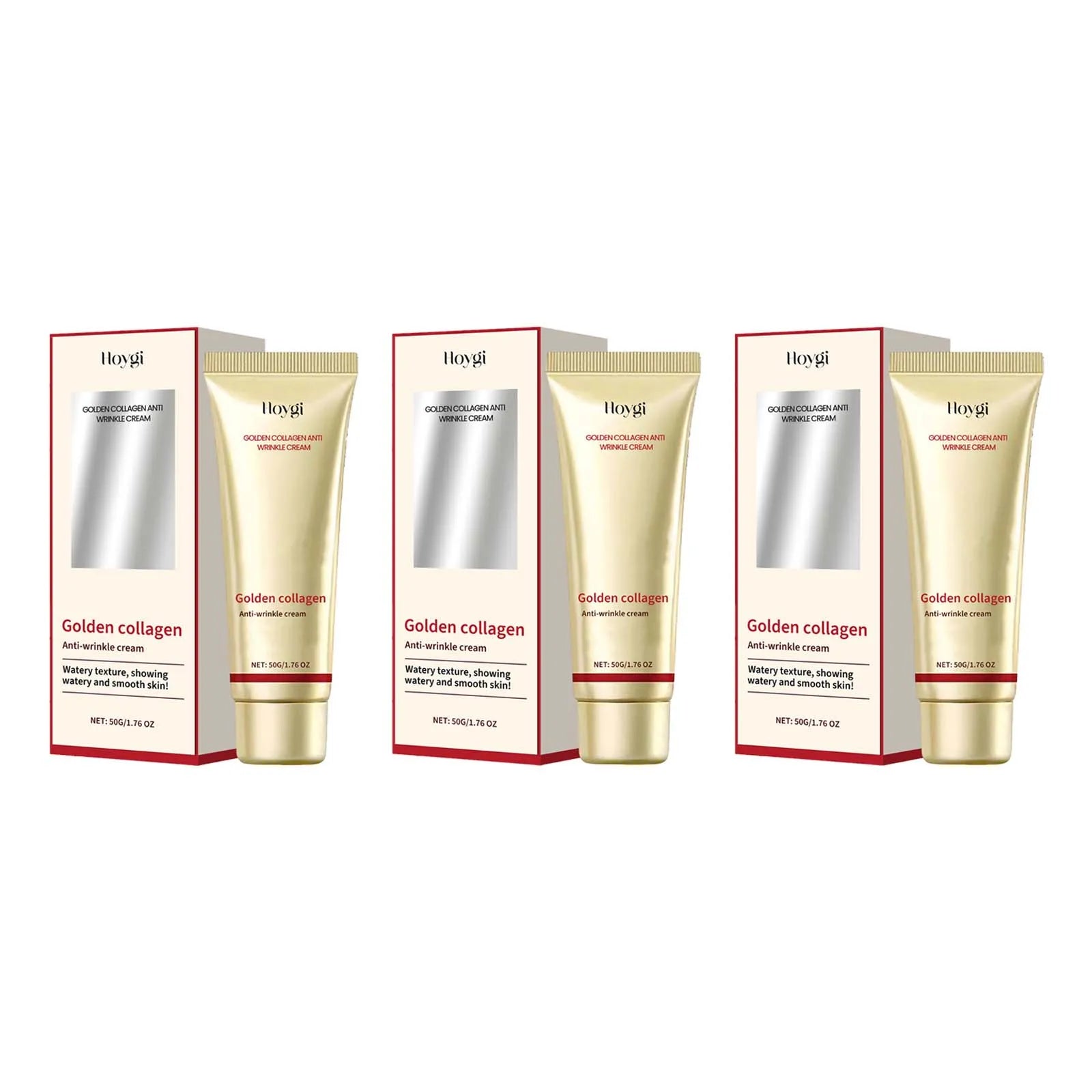 24k Gold Collagen Face Cream Lifting Firming Anti Wrinkle Fade Fine Lines Brightening Smooth Pores Hydrating Moisturizing Cream Oasis Select 3 x 50g boxed
