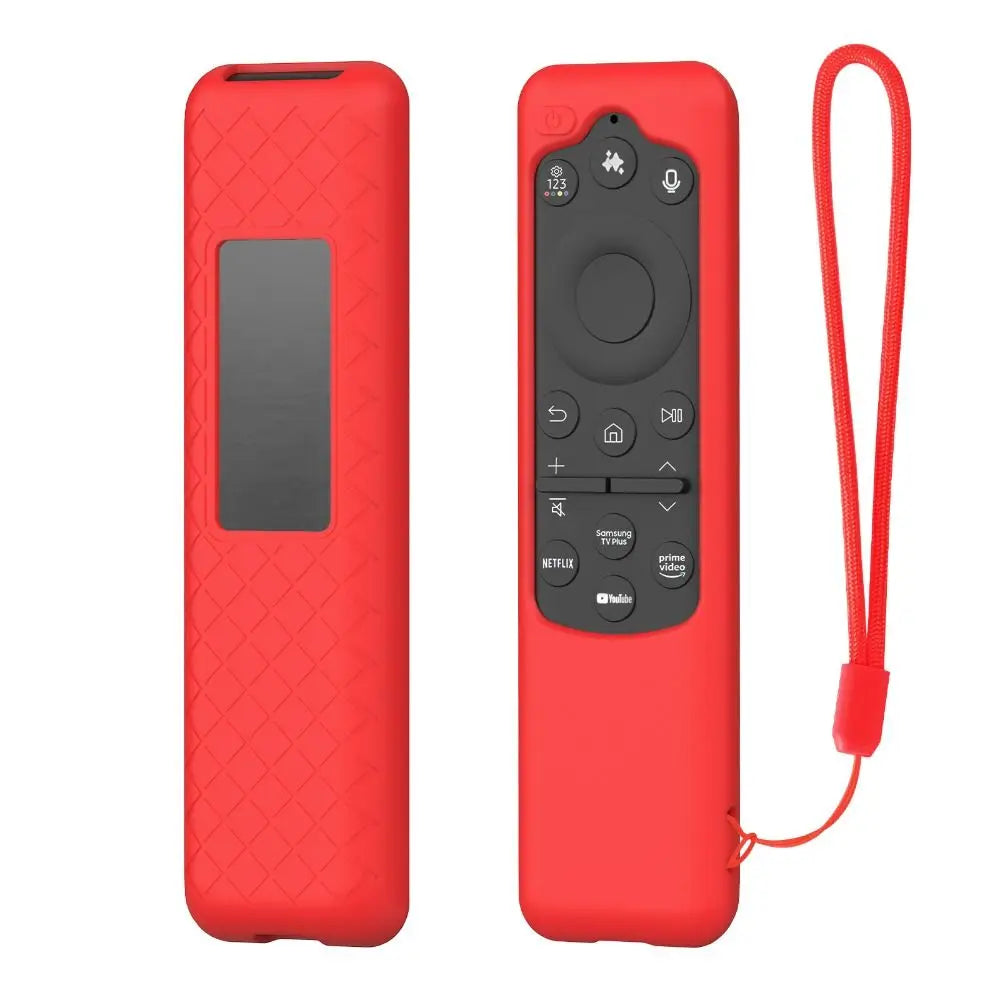 Silicone TV Remote Controller Cover with Lanyard Shockproof Protective Case Soft Shell for Samsung BN59-01432A/BN59-01480L Oasis Select