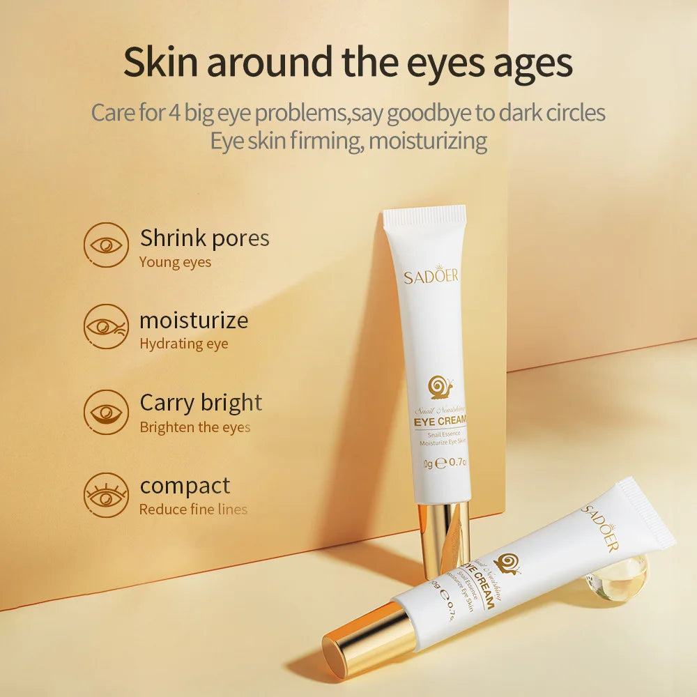 SADOER Snail Eye Cream Anti Wrinkle Dark Circles Under The Eyes Remove Eye Bags Moisturizing Anti-Aging Eyes Skin Care Products Oasis Select
