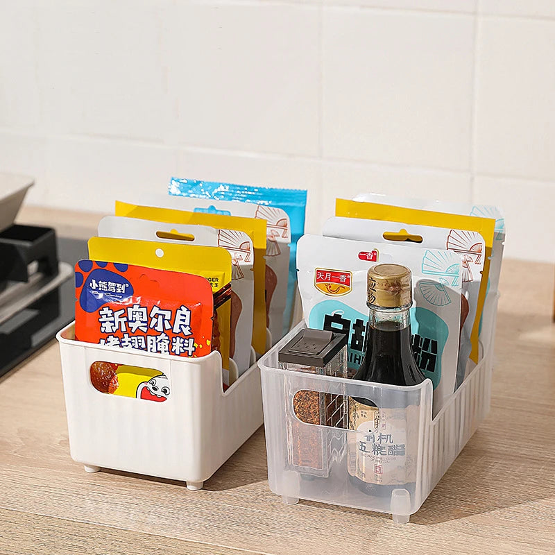 Storage Box With Partitions Refrigerator Organizer Bin Plastic Food Storage Organizer Tapes, Books, Seasoning Bags Storage Boxes Oasis Select