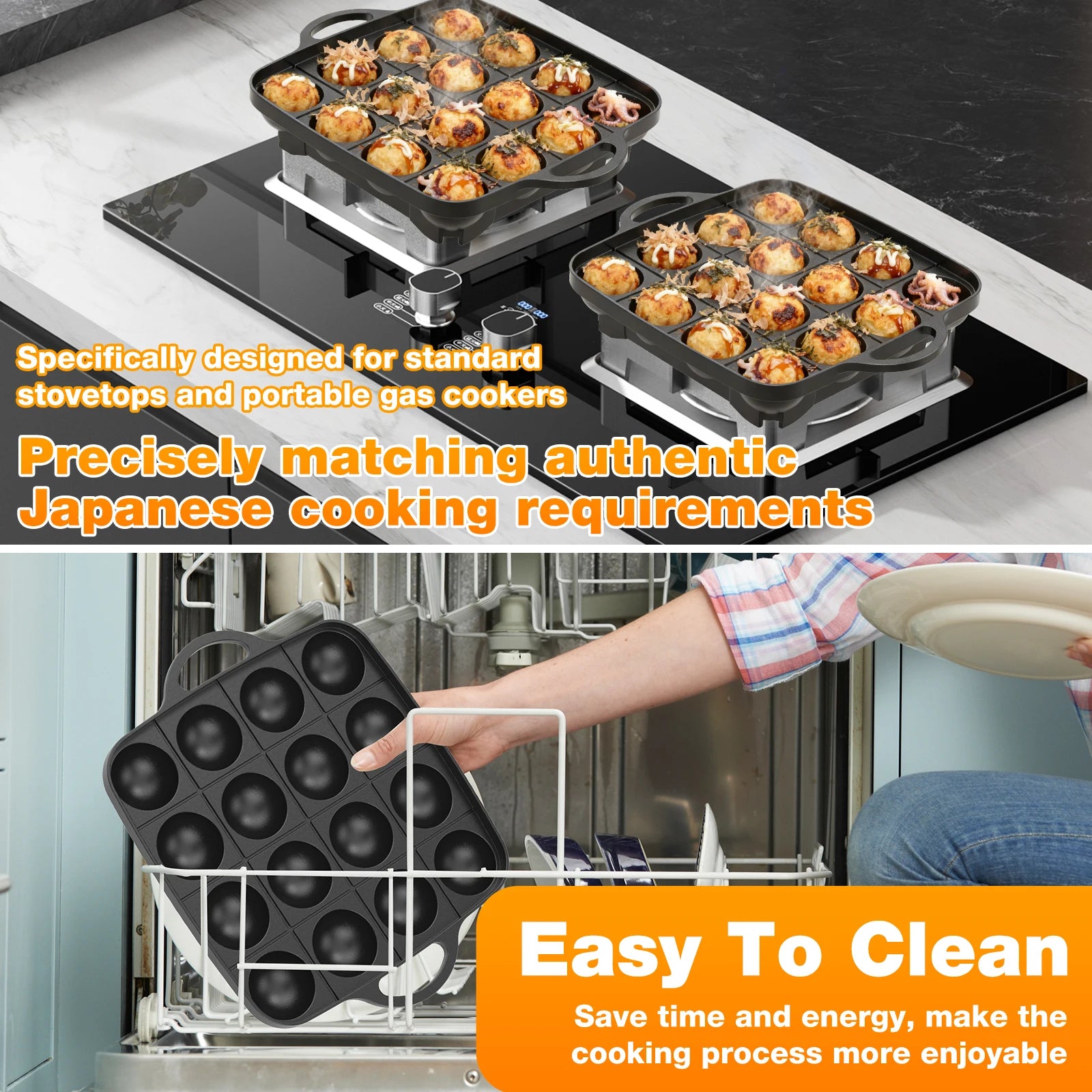16-Hole Takoyaki Pan – Non-Stick Aluminium Meatball Mold