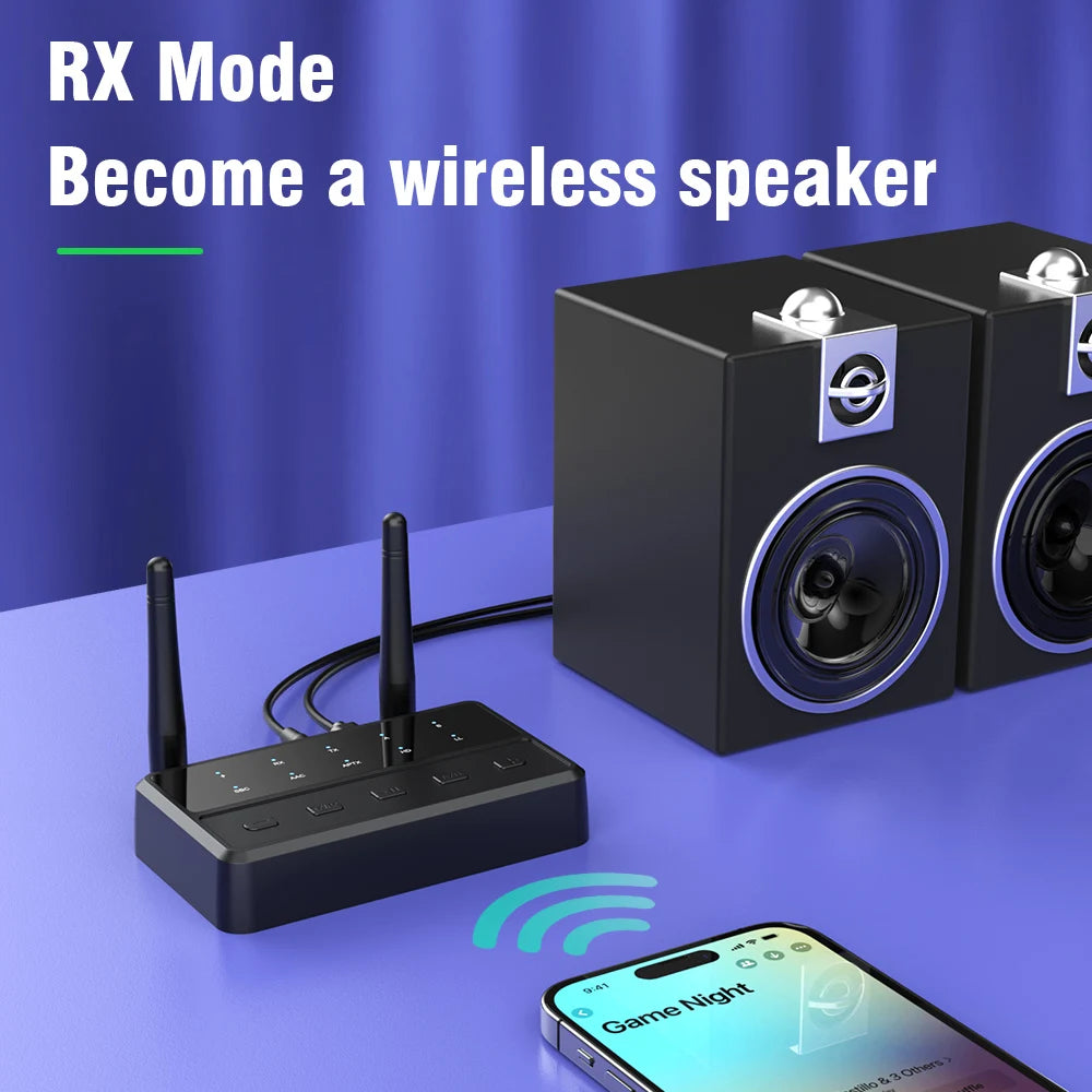 Desktop aptX-Adaptive AD/HD/LL AAC 2 in 1 Bluetooth Audio Transmitter Receiver 3.5MM AUX RCA Stereo HiFi Music Wireless Adapter Oasis Select