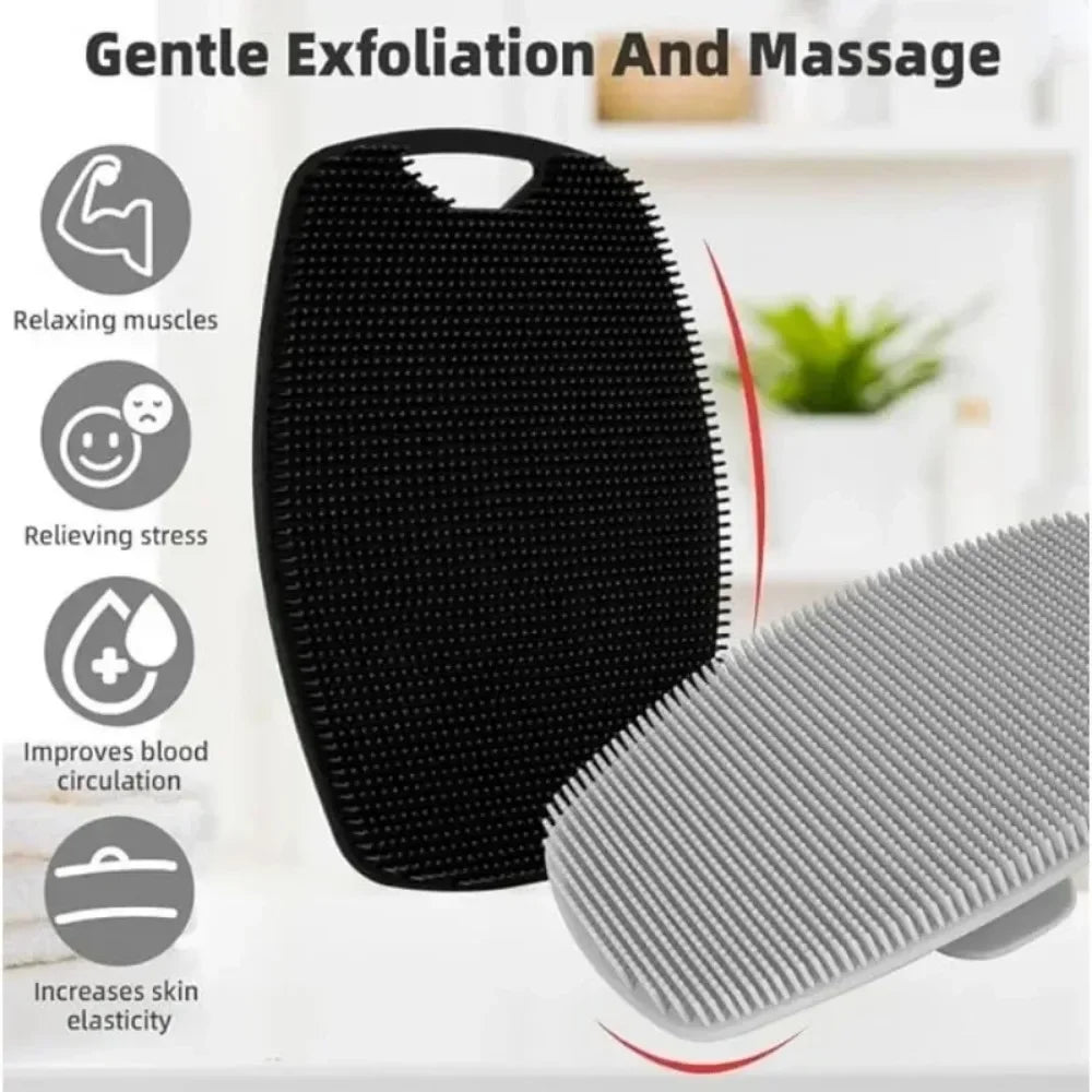 Soft Silicone Exfoliating Brush Cleanser Manual Body Cleansing Body Care Scrubber Shower Gentle Massage Bath Brush For Men Oasis Select