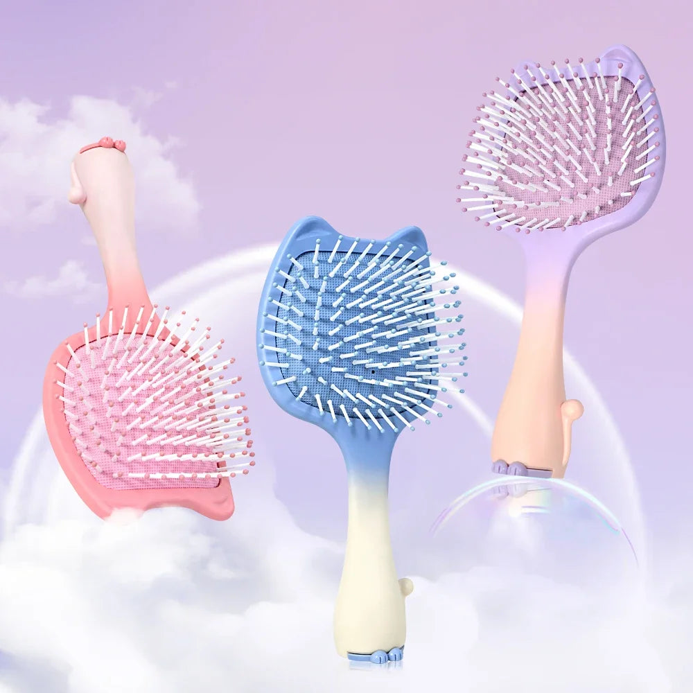 Cat Air Cushion Hairbrush – Detangling Scalp Massage Comb Air Cushion Hairbrush Oasis Select