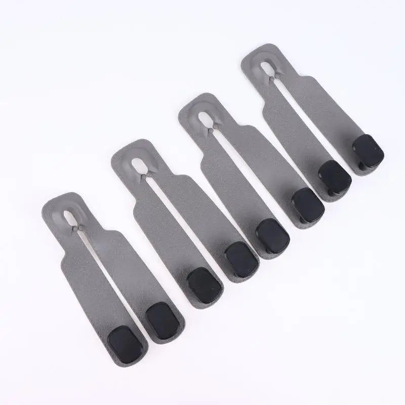 4Pcs Double Hook Car Hook Car Headrest Hooks Hanger For Bags Organizer Holder Clips Auto Fastener Hooks Car Oasis Select Gray