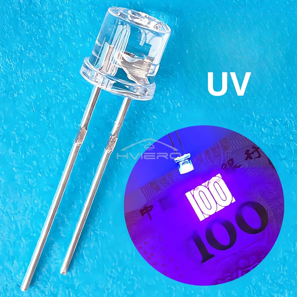 100pcs F5 5mm Flat Top Wide Angle LED Bulbs – Multi-Color DIY