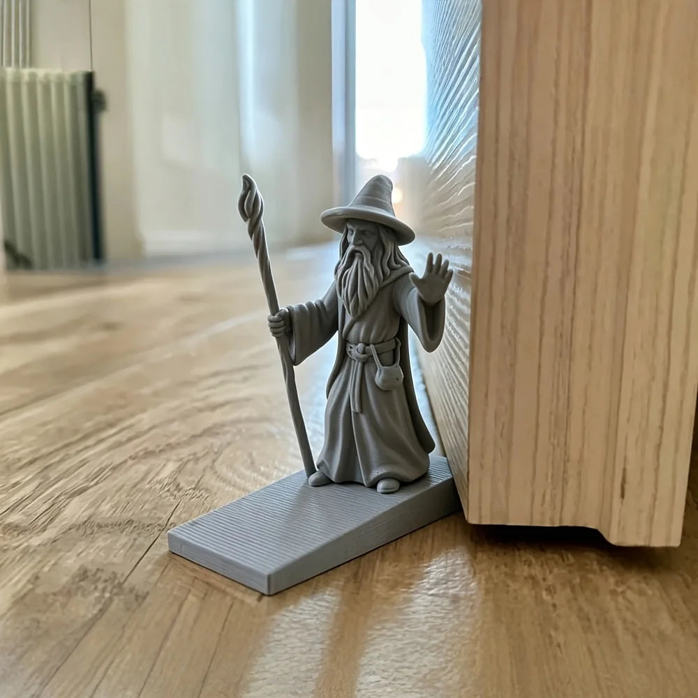 Mysterious Robe Wizard Figurines Door Stop Sloped Wedge Door Holder 3D Printed Indoor Door Gap Stopper Bedroom Study Living Room Oasis Select