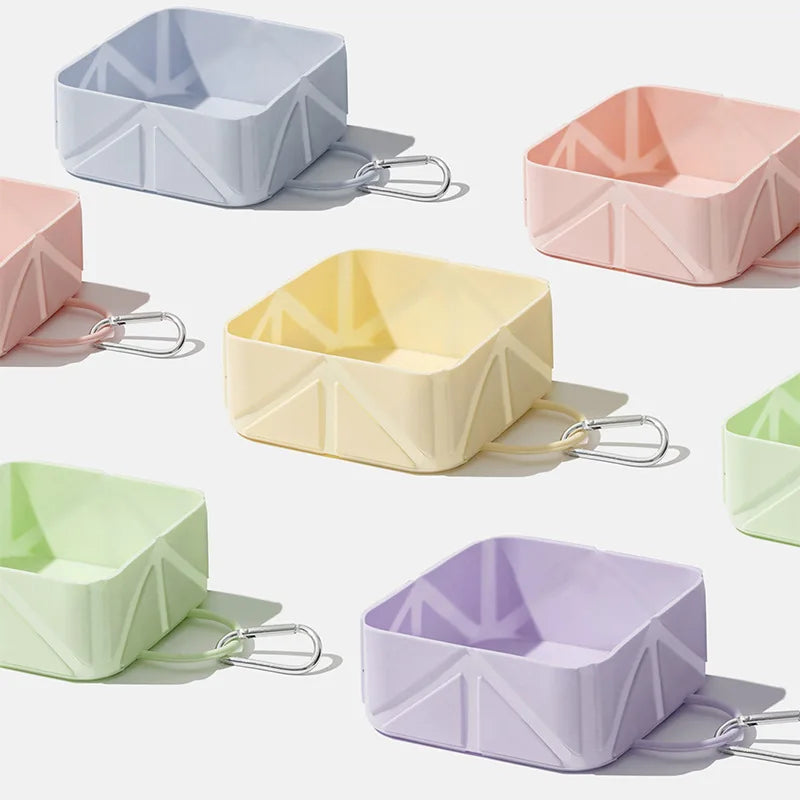 1pcs Portable Silicone Pet Collapsible Travel Outdoor Water Food Feeder Bowl for Dogs Cats Lightweight Camping Walking Pet Bowl Oasis Select