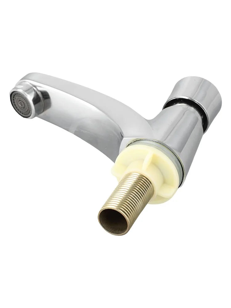 LEENKEA Self-Closing Chrome Faucet – Water-Saving Sink Tap Self-Closing Faucet Oasis Select