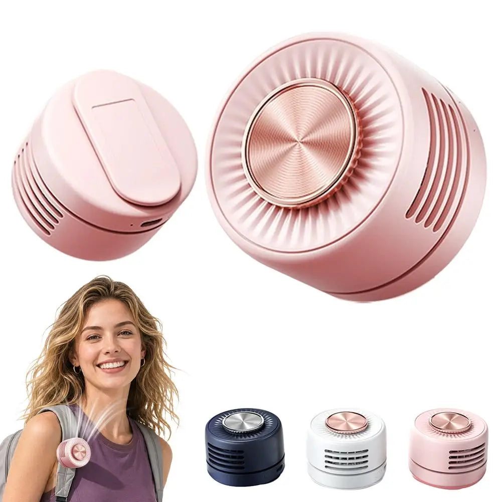 Portable Bladeless Clip Fan Cyclone Mini Air Blower 360 Rotation USB Rechargeable Fan For Outdoor Travel Camping Backpack Oasis Select Pink
