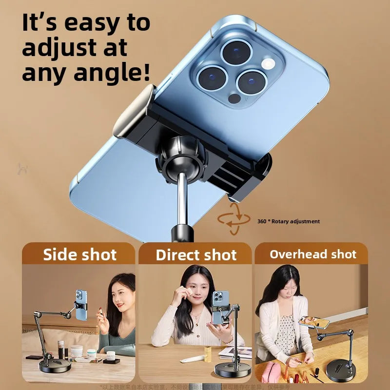 1pc Overhead Phone Holder, Adjustable Desktop Phone Stand for Live Shooting, Food Recording, and Unpacking Vlog, Phone Stand Oasis Select