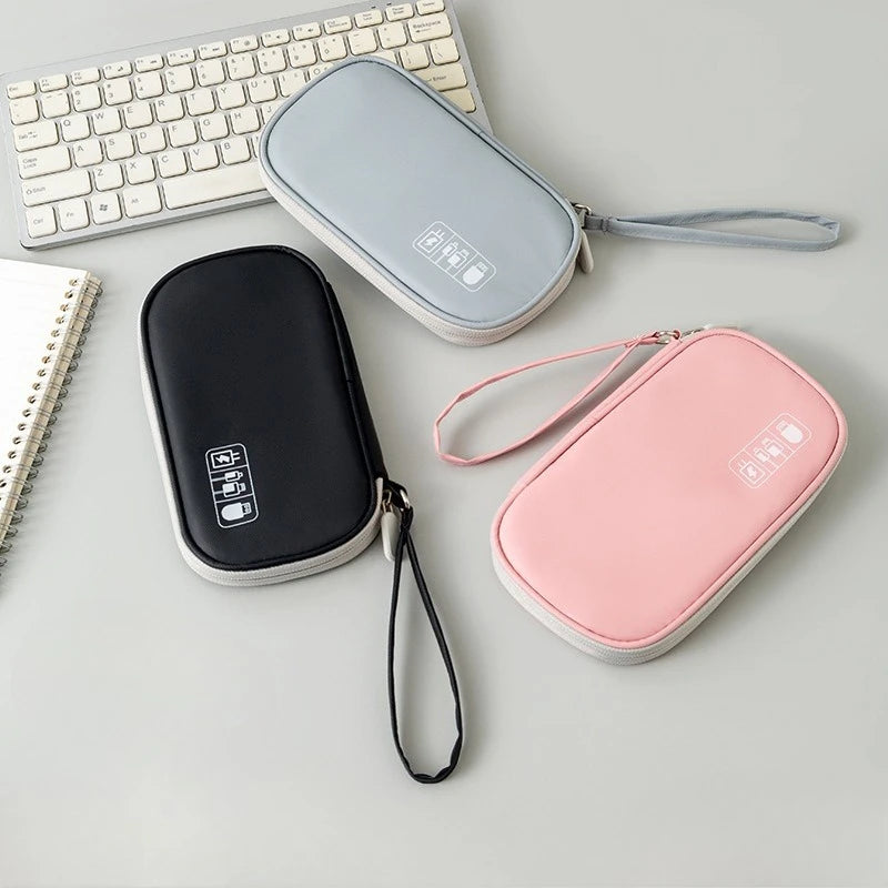 Portable Travel Accessories Organizer Pouch for Power Bank Phone Anti Shock Earbuds Case Handheld Small Electronics Storage Bag Oasis Select